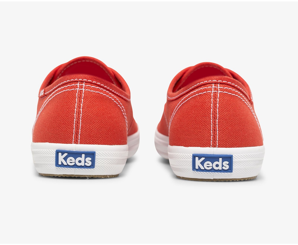 Πανινα Παπουτσια Γυναικεια - Keds Champion Organic Cotton Καμβας - Κοκκινα - LHFZA6708